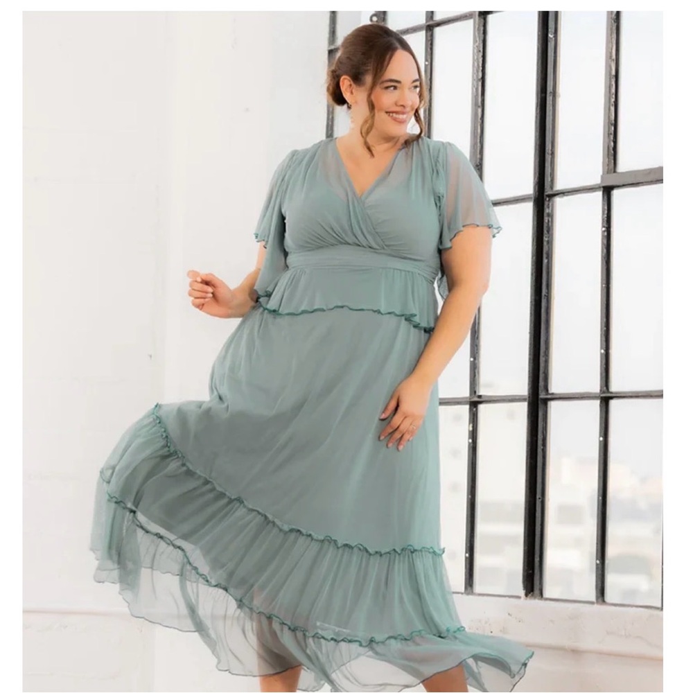 New tags on - Kiyonna Seafoam High Low Dress